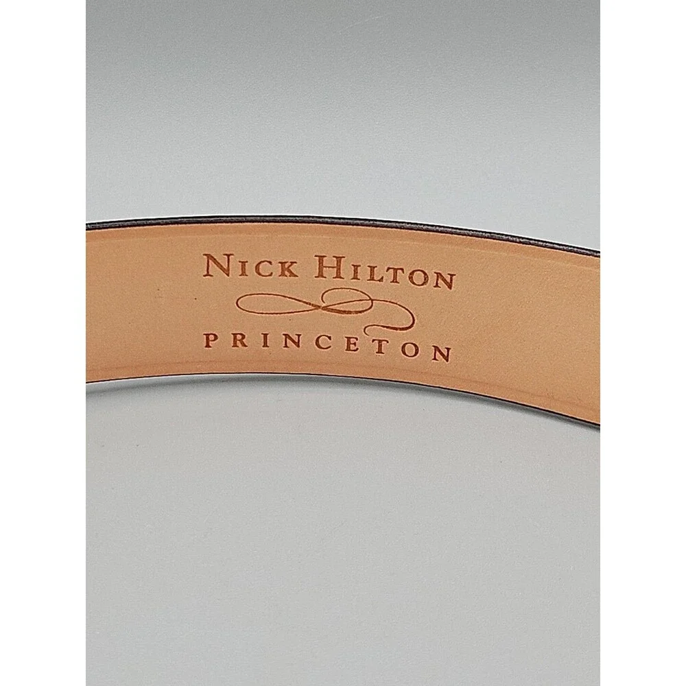 Men's Brown Asian Buffalo Belt Handcrafted In USA Brass Buckle 38 Nick Hilton